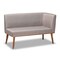 Baxton Studio Odessa Mid-Century Grey Fabric and Walnut Brown Finished 2-PC Wood Dining Nook Banquette Set 175-10843-Zoro - alternate 8